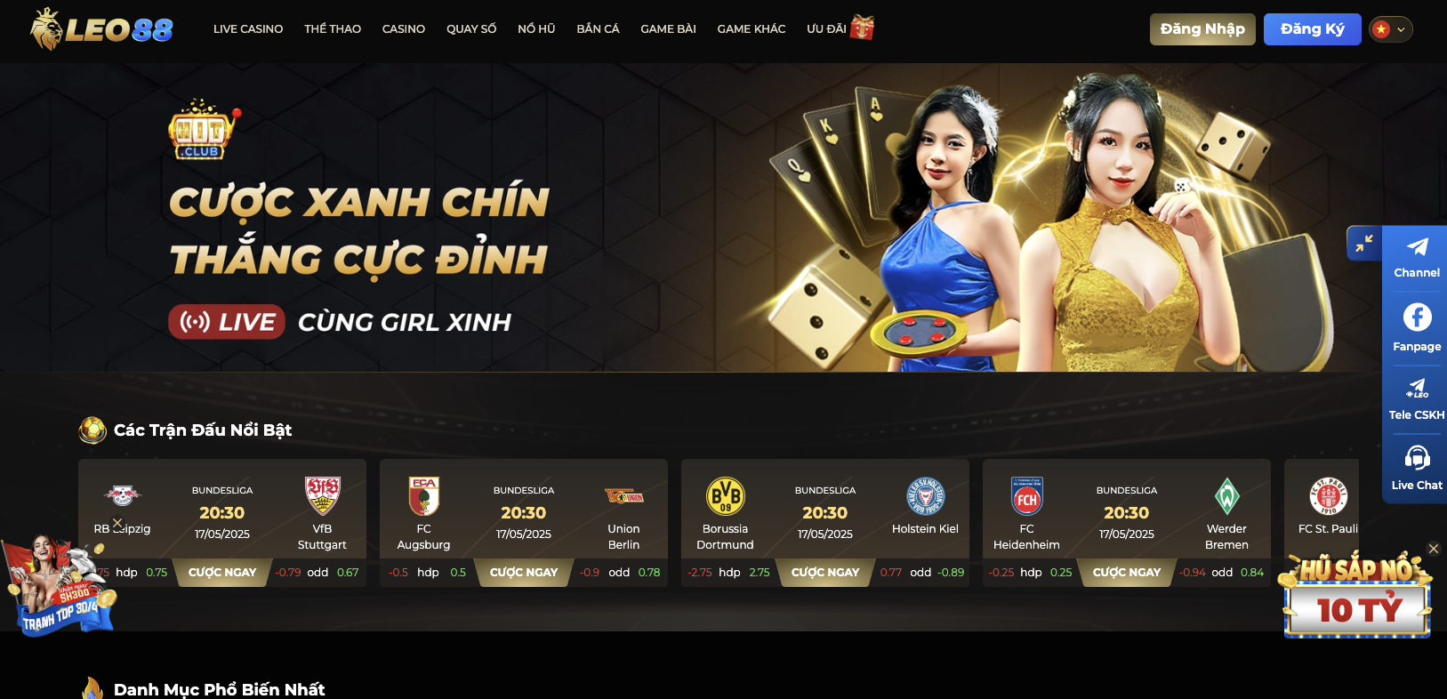 Khám phá toàn bộ về trang cá cược đá bóng Leo88